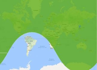 Mapa mostra o alcance estimado do míssil Hwasong-15, testado pela Coreia do Norte