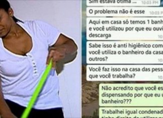 Patroa demite doméstica por ela usar o banheiro e por comer no local, até os pratos ela jogou fora!