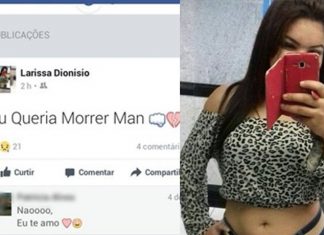 Garota publica em seu Facebook que queria morrer e duas horas depois tragédia acontece