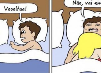 7 Ilustrações engraçadas que mostram como é dormir com alguém ao seu lado